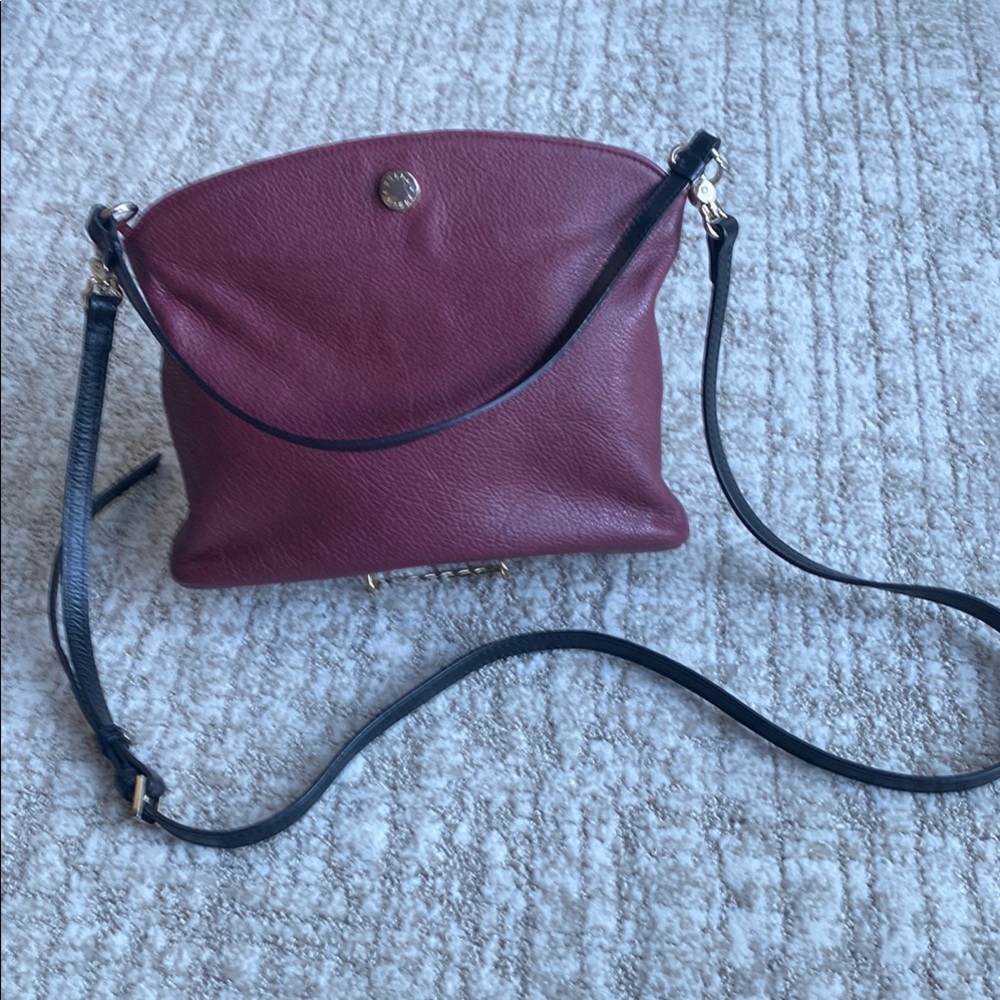 Elegant Furla Burgundy Leather Crossbody Bag